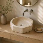 Light Beige Marble Vessel Sink