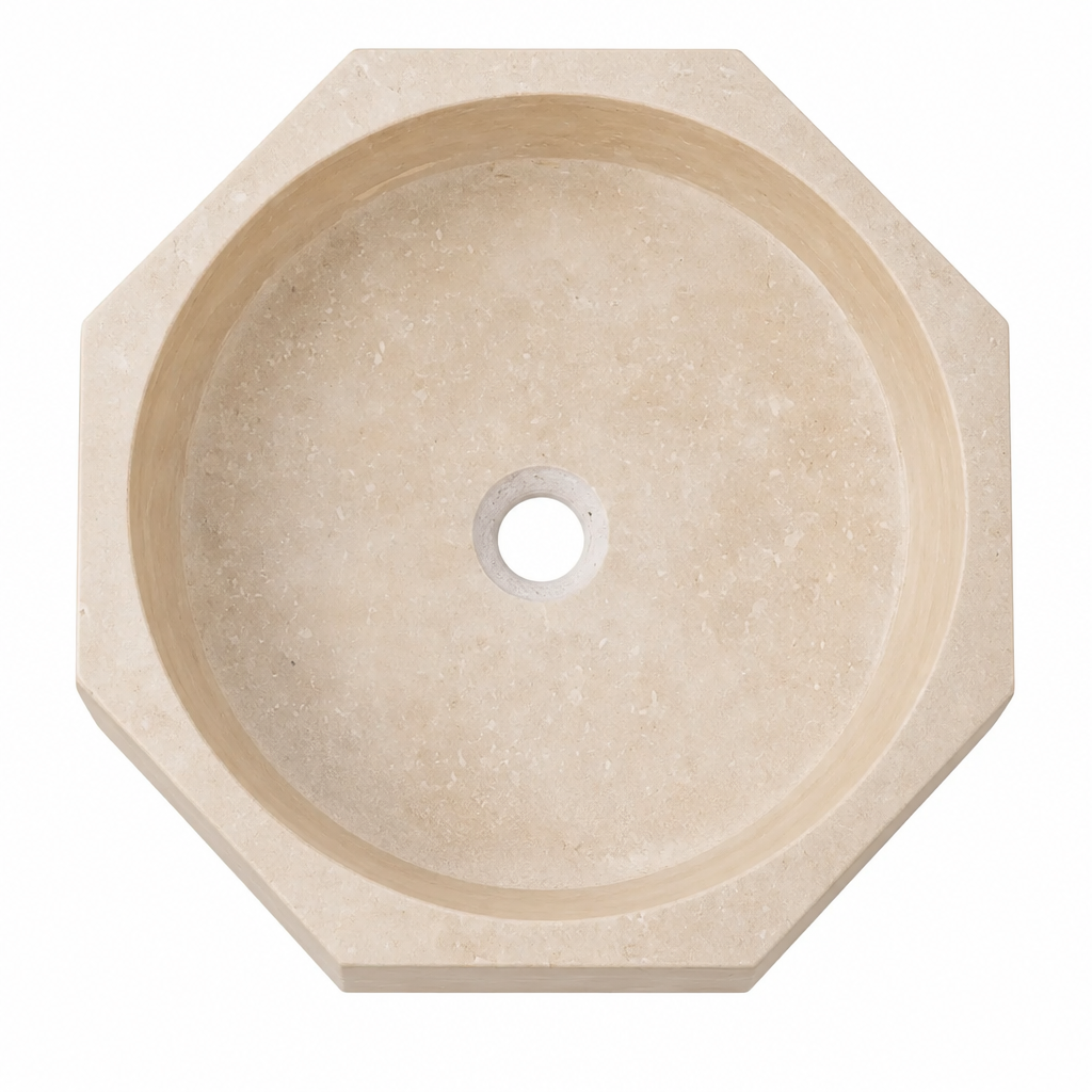 Light Beige Marble Vessel Sink