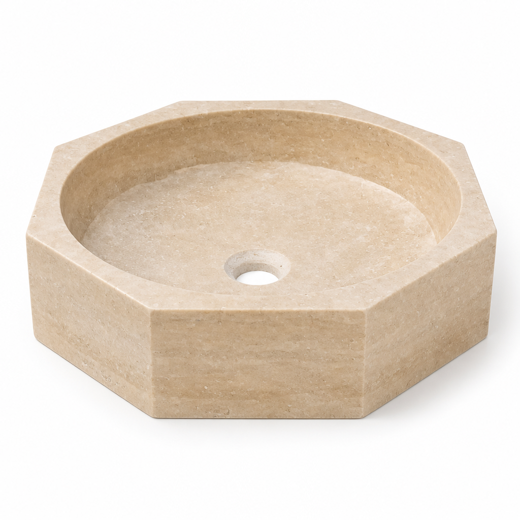 Light Beige Marble Vessel Sink