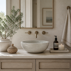 Beige Marble Mid-Size Vessel Sink