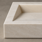 Light Travertine Generous Vessel Sink