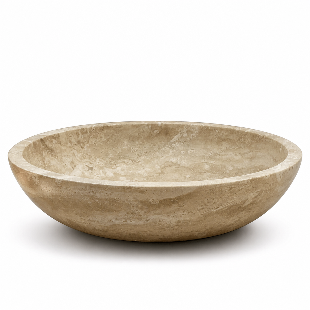 Light Travertine Slim Vessel Sink