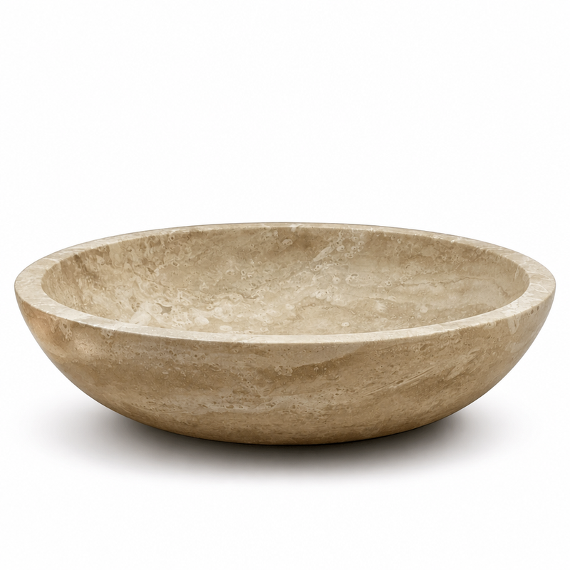 Light Travertine Slim Vessel Sink — detail 4