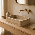 Light Travertine Vessel Sink