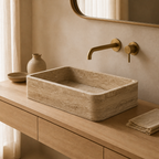 Light Travertine Vessel Sink