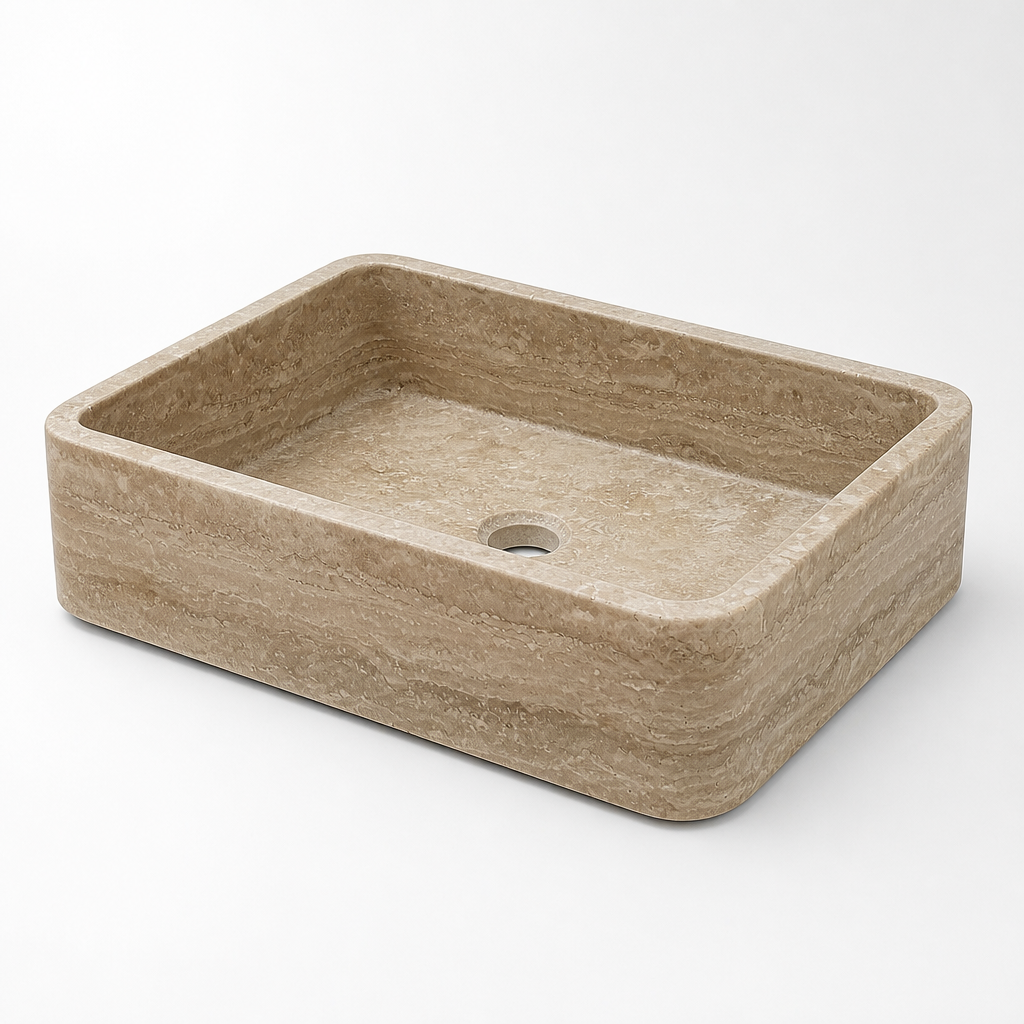 Light Travertine Vessel Sink