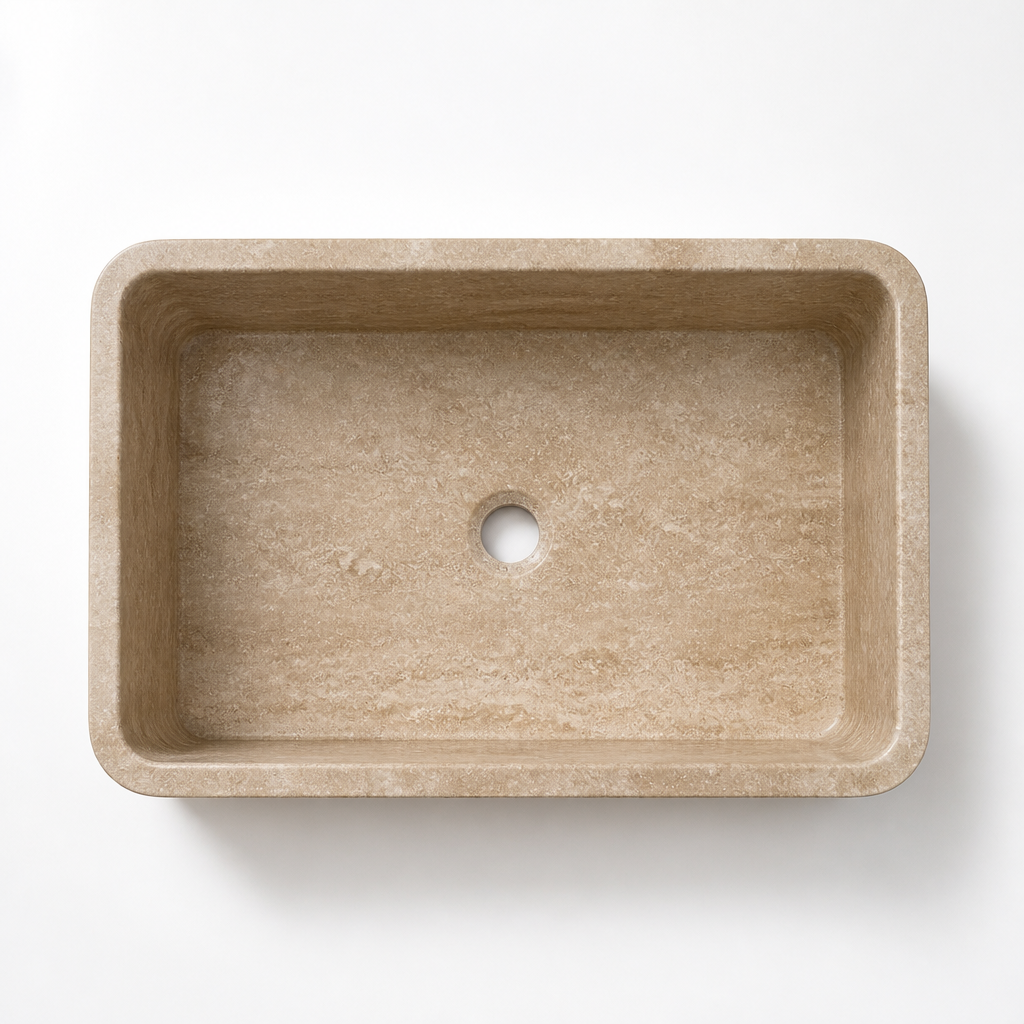 Light Travertine Vessel Sink