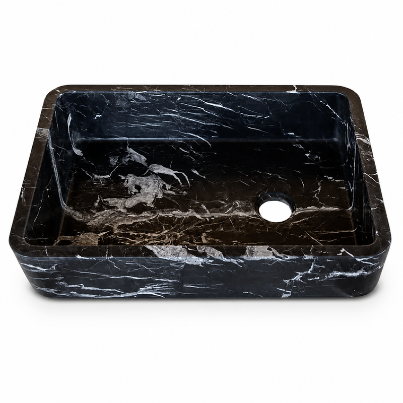 Luxury Black Marble Vessel Sink — detail 5