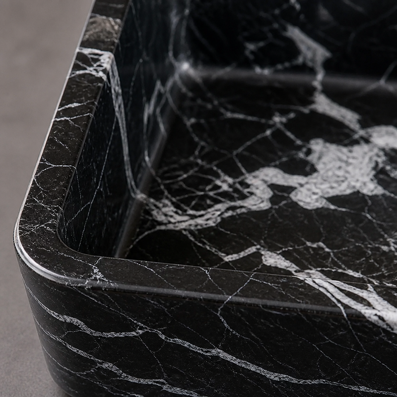 Luxury Black Marble Vessel Sink — detail 2