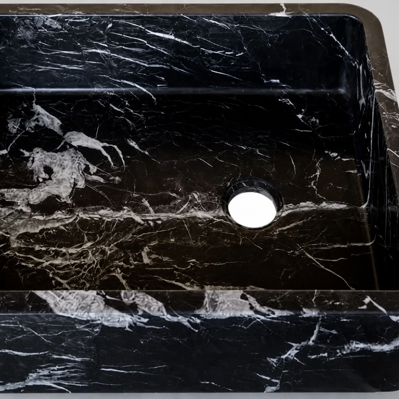 Luxury Black Marble Vessel Sink — detail 1