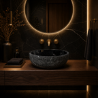 Classic Black Marble Vessel Sink