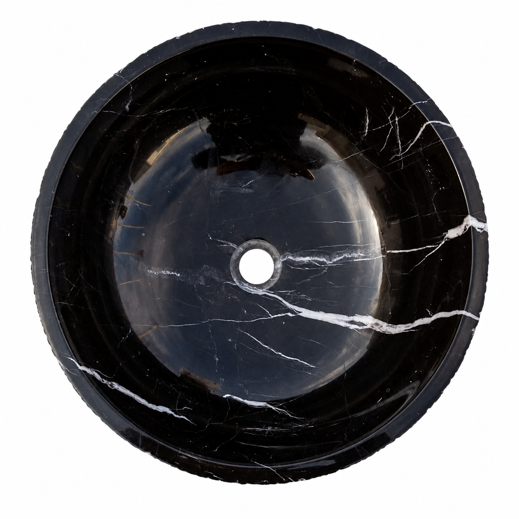Classic Black Marble Vessel Sink
