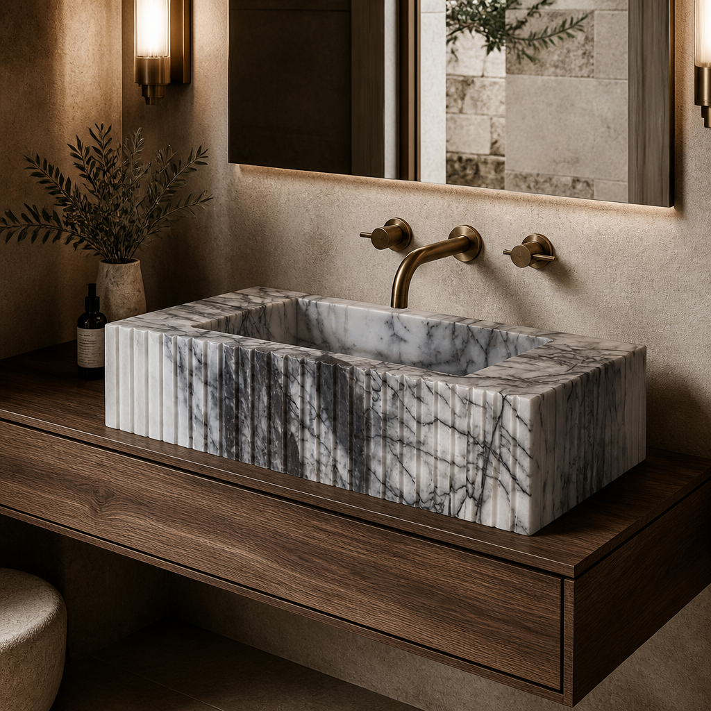 New York Style Compact Marble Vessel Sink