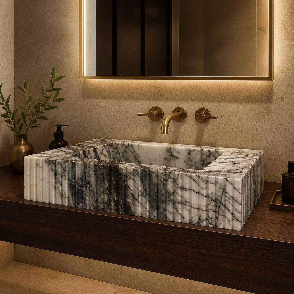 New York Style Compact Marble Vessel Sink