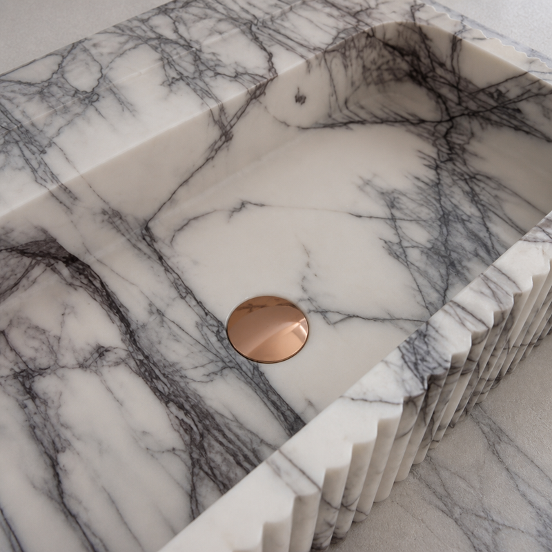 New York Style Marble Vessel Sink — detail 1