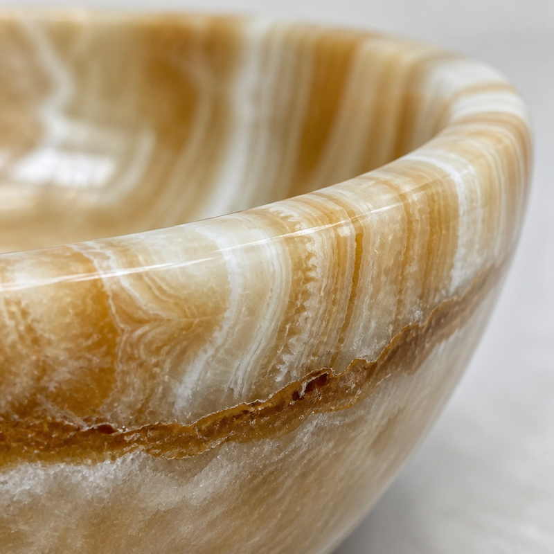 Onyx Marble Vessel Sink — detail 2
