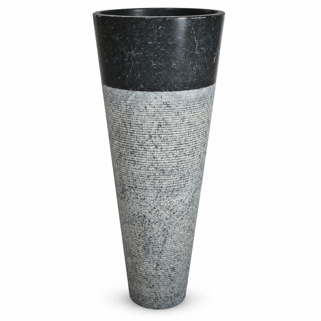 White Marble Pedestal Sink — Standalone
