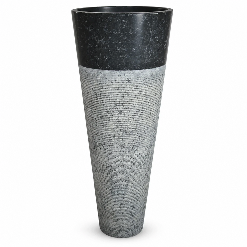 White Marble Pedestal Sink — Standalone — detail 6
