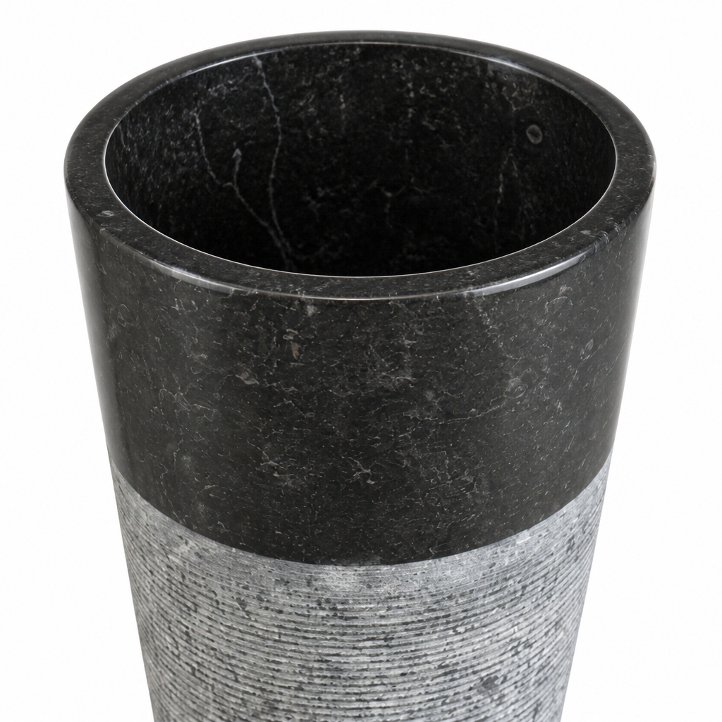White Marble Pedestal Sink — Standalone