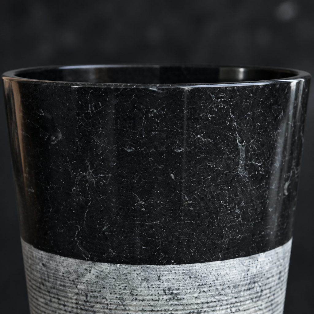 White Marble Pedestal Sink — Standalone