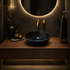 Premium Black Marble Compact Vessel Sink