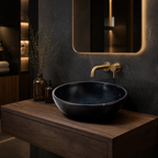 Premium Black Marble Compact Vessel Sink