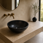 Premium Black Marble Compact Vessel Sink