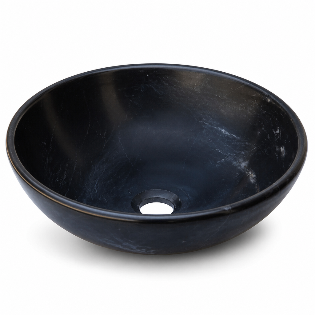 Premium Black Marble Compact Vessel Sink