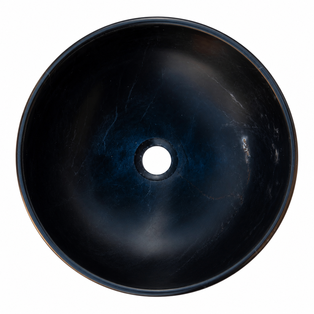 Premium Black Marble Compact Vessel Sink