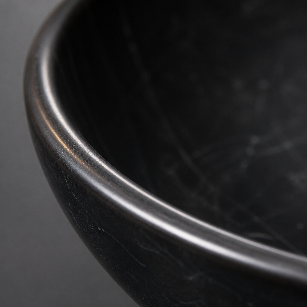 Premium Black Marble Compact Vessel Sink