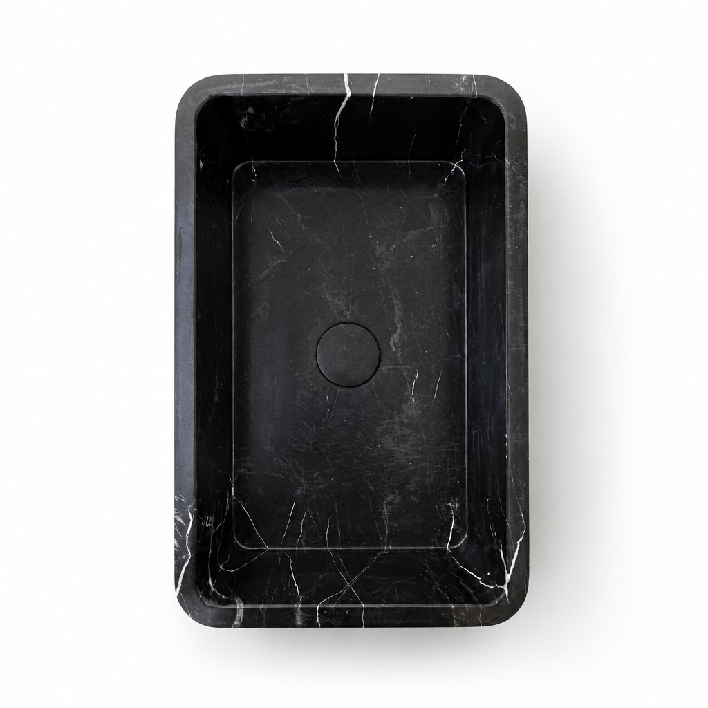 Premium Black Marble Vessel Sink — Toros