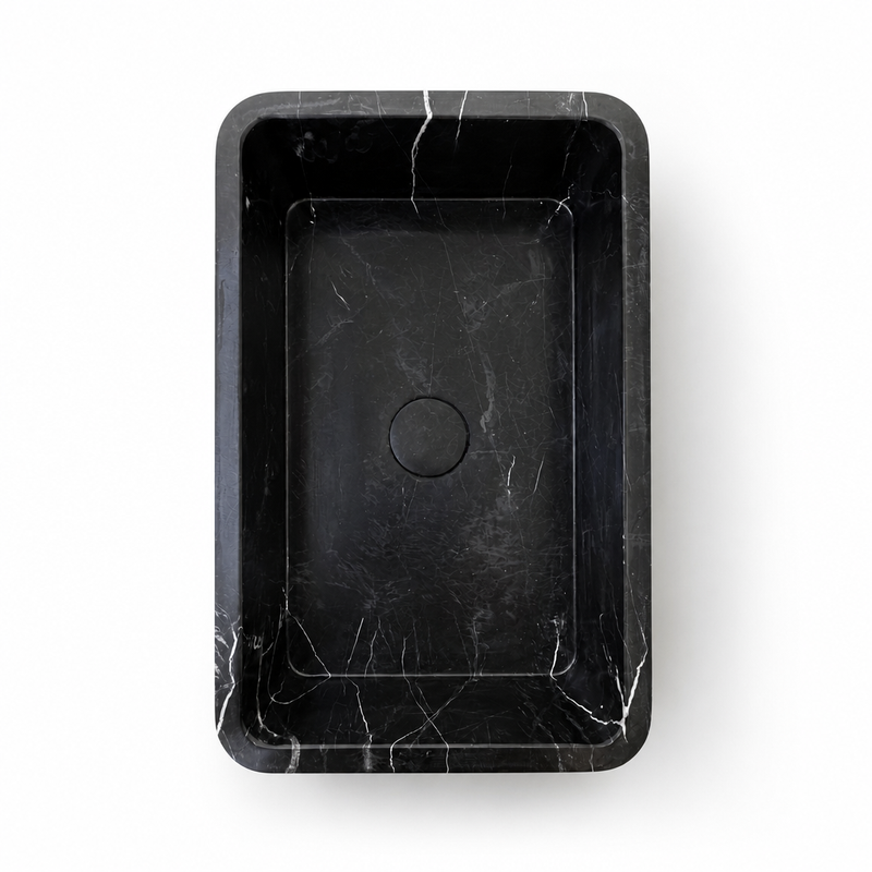 Premium Black Marble Vessel Sink — Toros — detail 4