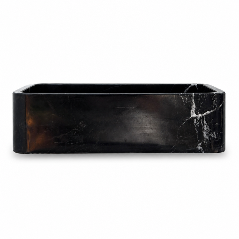 Premium Black Marble Vessel Sink — Toros — detail 3