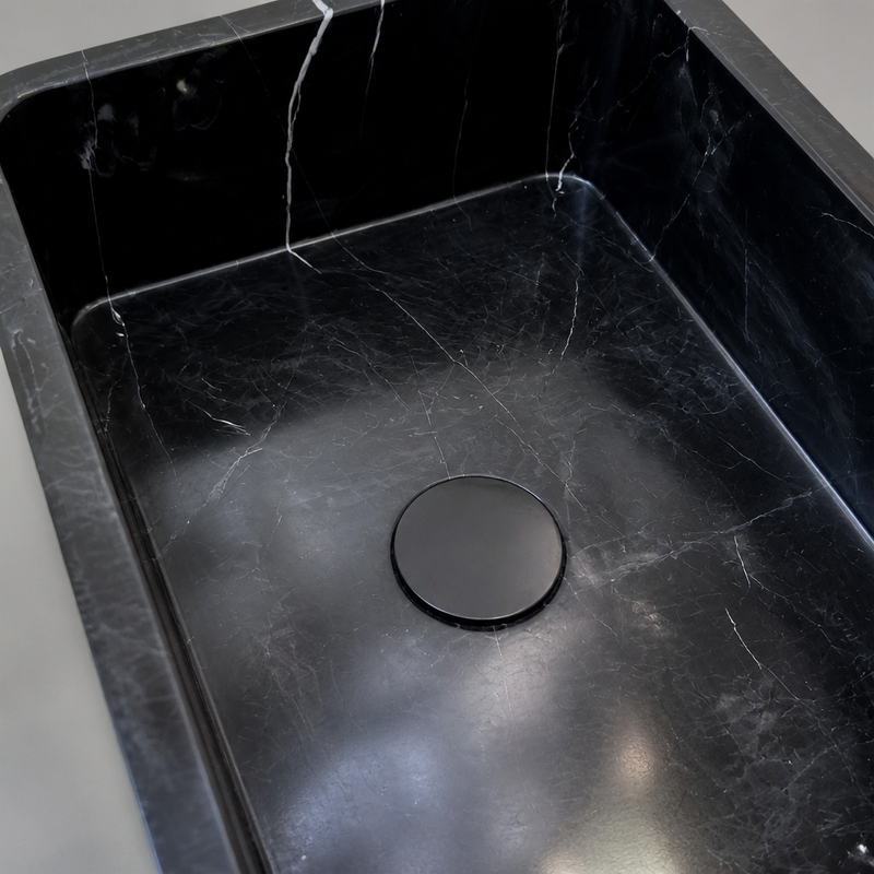 Premium Black Marble Vessel Sink — Toros — detail 1