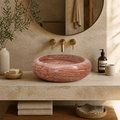 Red Marble Vessel Sink