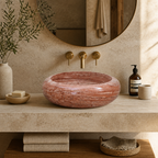 Red Marble Vessel Sink