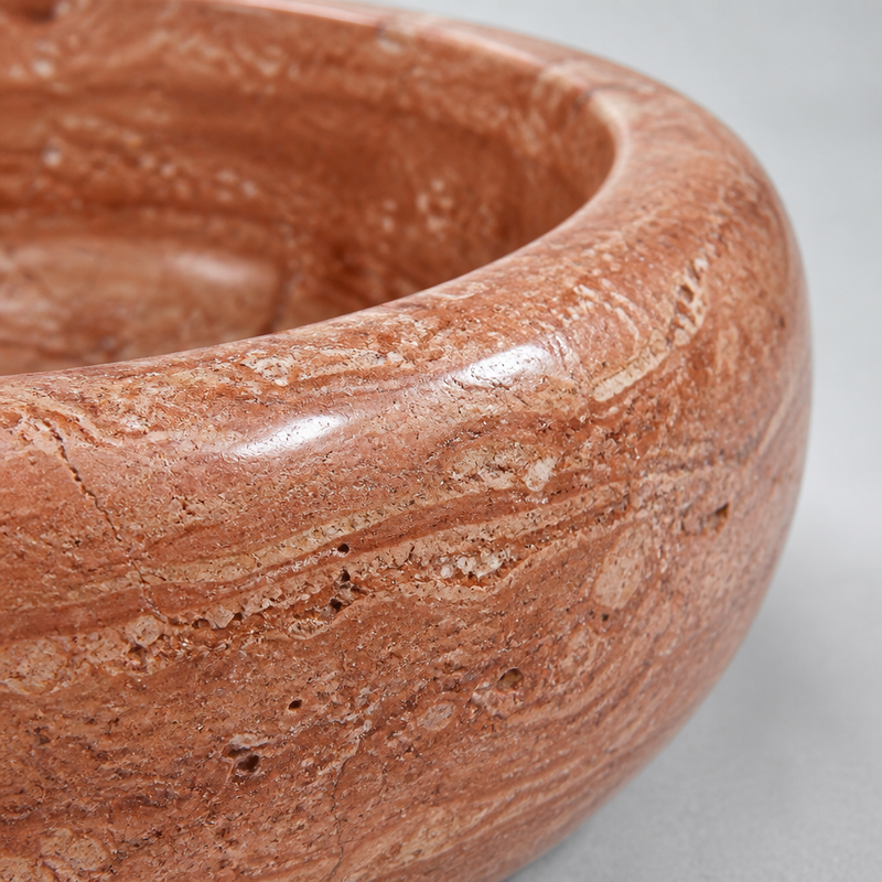 Red Marble Vessel Sink — detail 2