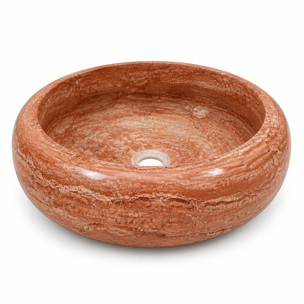 Red Marble Vessel Sink