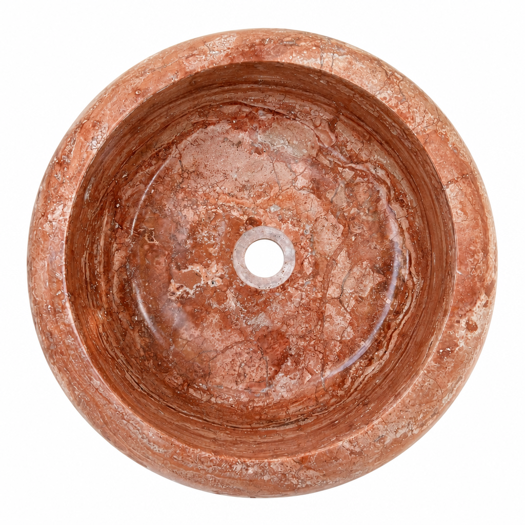 Red Marble Vessel Sink