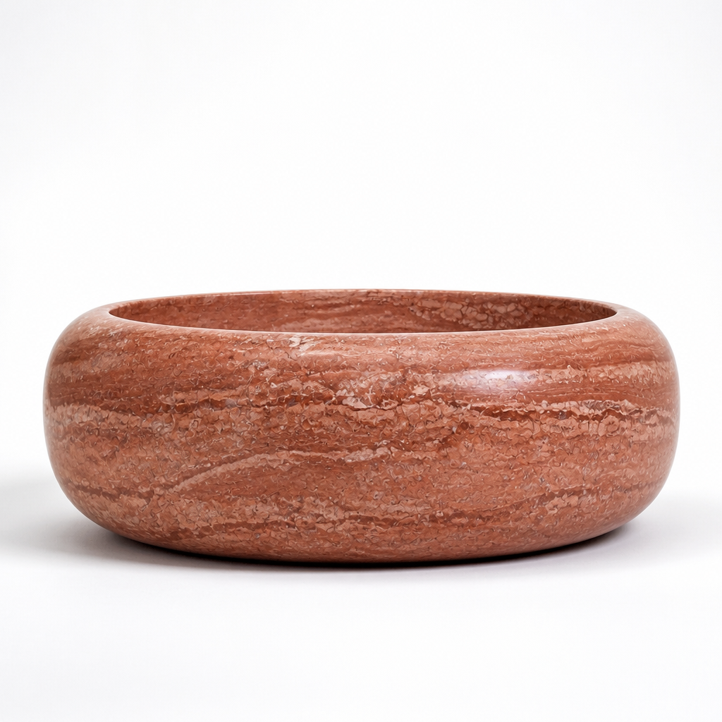 Red Marble Vessel Sink