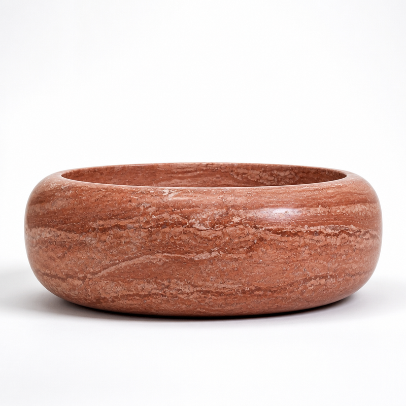 Red Marble Vessel Sink — detail 3