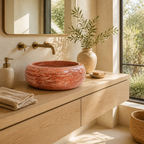 Red Marble Vessel Sink