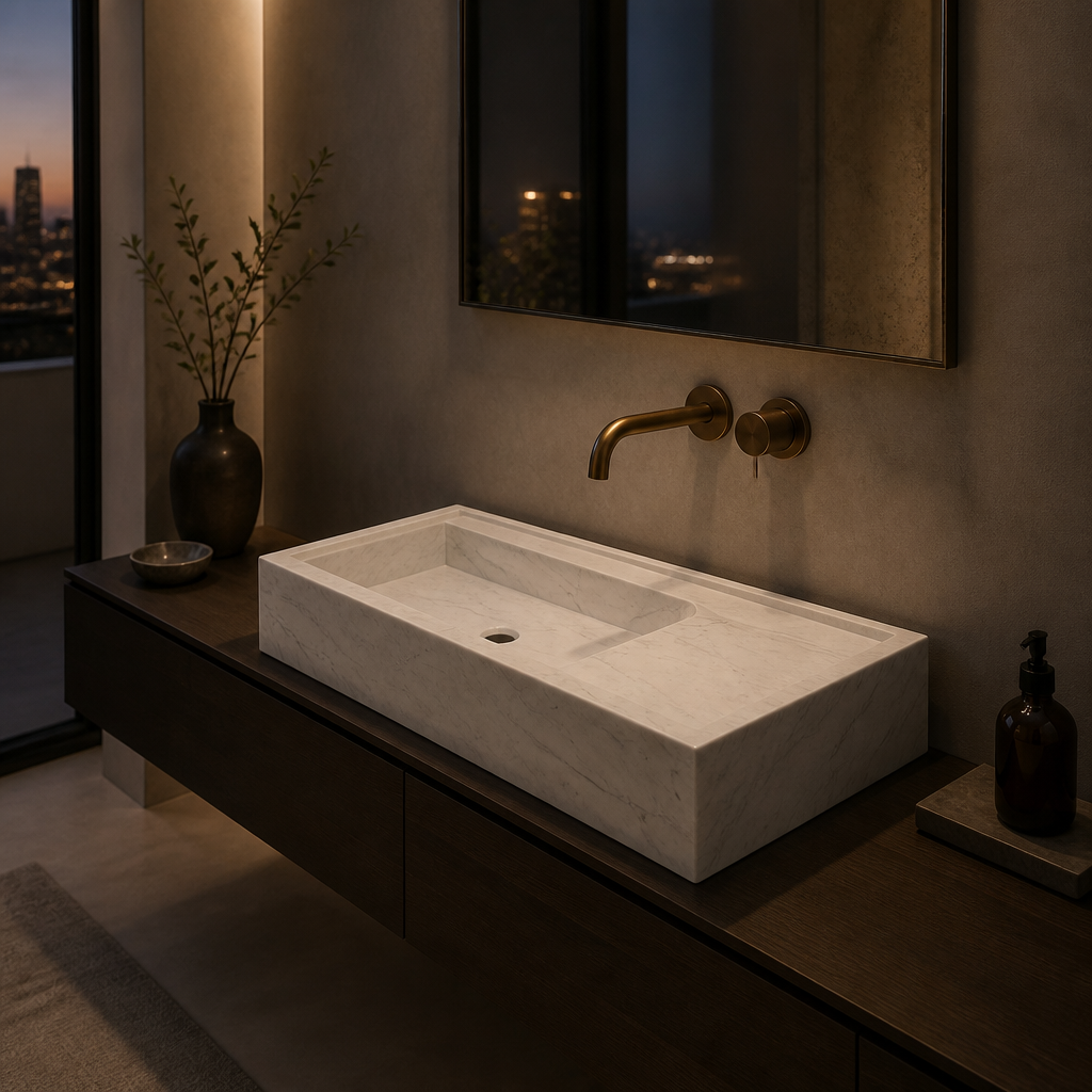 Refined Marble Vessel Sink — Imperial Cut