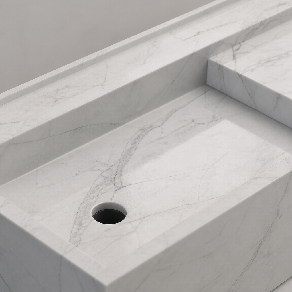 Refined Marble Vessel Sink — Imperial Cut