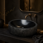 Rustic Hand-Carved Marble Vessel Sink