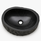 Rustic Hand-Carved Marble Vessel Sink