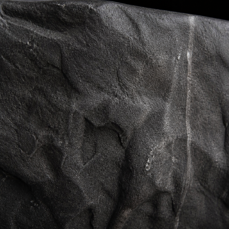 Rustic Hand-Carved Marble Vessel Sink — detail 3