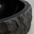 Rustic Hand-Carved Marble Vessel Sink