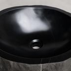 Rustic Hand-Carved Marble Vessel Sink