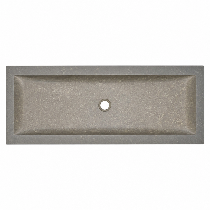 Seagrass Fossil Limestone Vessel Sink — detail 4